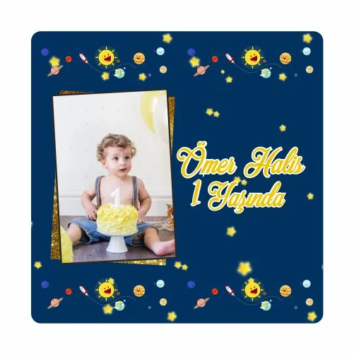 Gezegen Temalı Doğum Günü Magneti